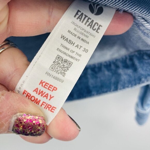 Fat Face Young Crew Youth Girls 12/13 Floral Honeybee Embroidered Denim Jacket - Picture 6 of 7